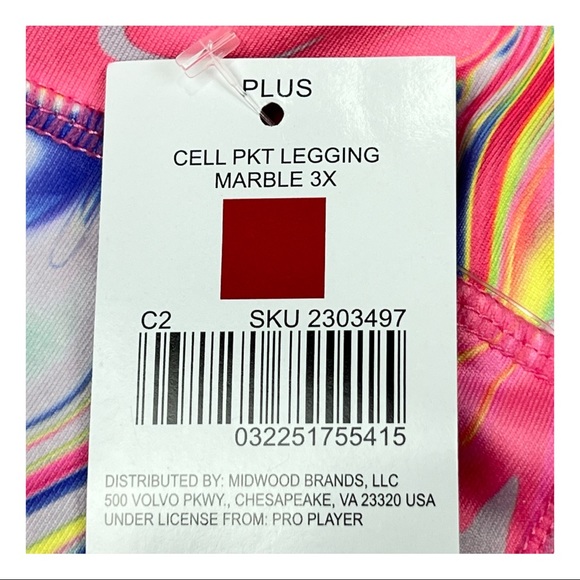 New Pro Player Marble Swirl Leggings 3X Pockets - Picture 5 of 6